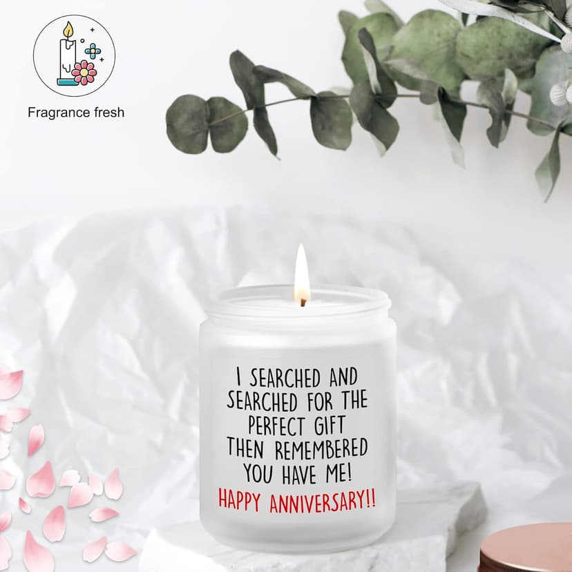 Happy Anniversary Candles Gifts for Her Him Couple- 1, 2, 5, One Year Anniversary Romantic Gifts for Wife Husband Girlfriend Boyfriend