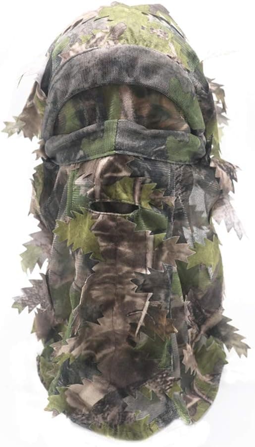 EAmber Ghillie Camouflage Leafy Hat 3D Full Face Mask Headwear Turkey Camo Hunter Hunting Accessories