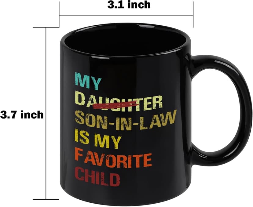 YHRJWN My Son In Law Is My Favorite Child Mug-11Oz, Funny Gift for Mother-in-Law or Father-in-Law, Ceramic Coffee Mug for Mother's Day, Father's Day, Birthday, Christmas B0FNNBHKXR