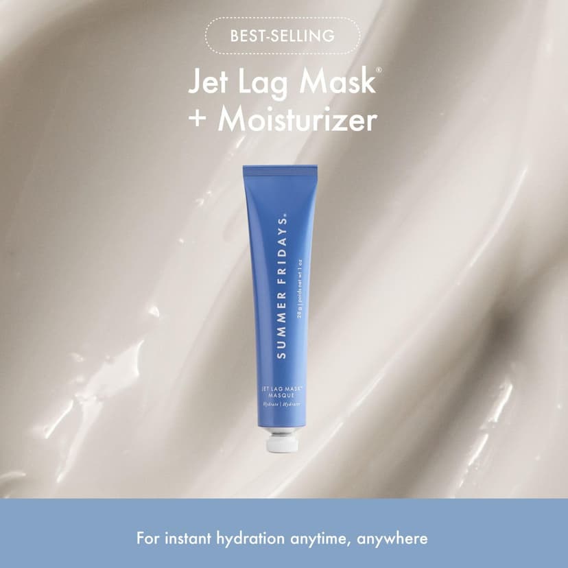 Summer Fridays Hydration Trio - Travel Size Jet Lag Mask + Full Size Lip Butter Balm Duo in Hot Chocolate + Toasted Marshmallow - Skin Care Set for Hydrated Complexion + Glossy, Soft Lips (3 Count) B0FNLBRVFJ