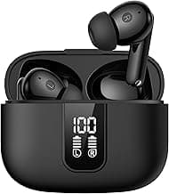BAFONE Earbuds Wireless Bluetooth Ear Buds 60H Playback LED Power Display Headphone Wireless Bluetooth IPX5 Waterproof in-Ear Earbuds with Mic for Smart Phone Laptop Computer Sports (Black)