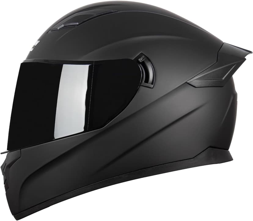 F-700 Full Face Motorcycle Helmet for Adults, DOT FMVSS 218 Certified Street Bike Helmet with Tinted Shield, Clear Replacement Visor and Removable Liner