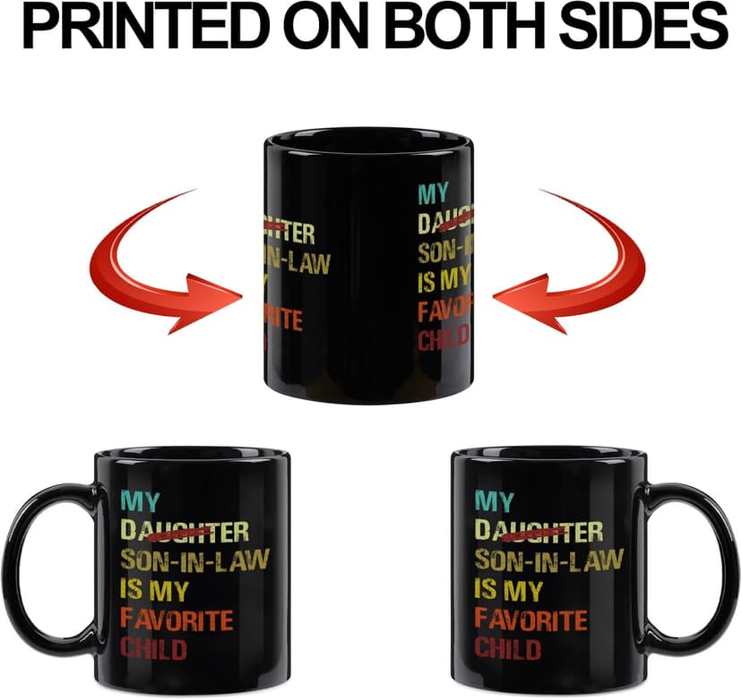 YHRJWN My Son In Law Is My Favorite Child Mug-11Oz, Funny Gift for Mother-in-Law or Father-in-Law, Ceramic Coffee Mug for Mother's Day, Father's Day, Birthday, Christmas B0FNNBHKXR
