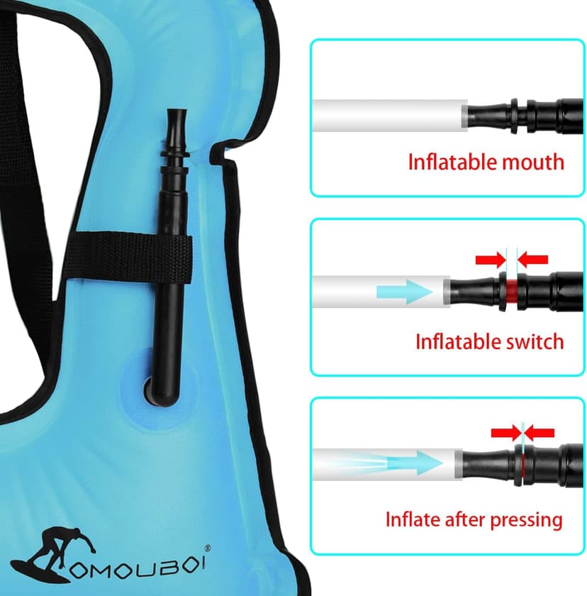 Snorkel Vest for Adults, Inflatable Swim Vest Jackets for Women/Men,Swimming Vests for Kayaking, Paddle Boarding, Fishing, Surfing, Snorkel, Watersports, Rafting