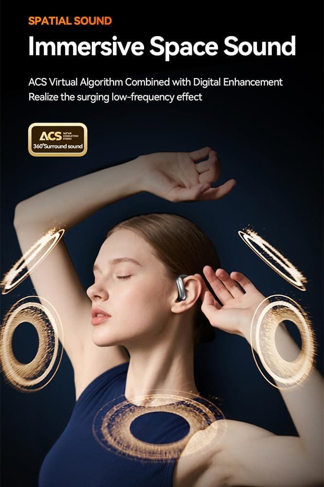 CuiSuto Ear Buds Wireless Earbuds Bluetooth Headphones with 60H Playtime LED Display Case, Over-Ear Hook with Mic, Stereo Sound, Easy Button Controls, Sports Earphones for Running Workout Gym Black