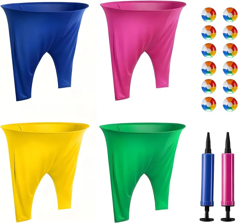 Granny Pants Outdoor Game, 4Pcs Granny Pants Yard Game for Adults and Kids, Giant Outdoor Tossing Games with 4 Oversized Pants & 12 Bouncy Balls, Easter Party Family Reunion Field Game Set