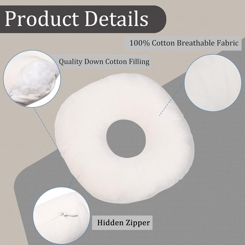 coceyese Ear Piercing Pillow for Side Sleepers with Ear Hole, O-Shaped Side Sleeping Pillow, Ear Guard Pillow for CNH, Relief Ear Pain Ear Inflammation Pressure Sores…