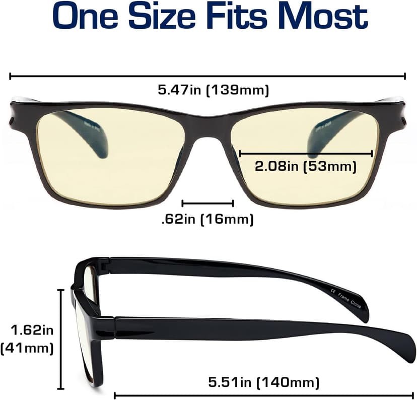 Gamma Ray Computer Blue Light Blocking Gaming Glasses w/Amber Tint and Anti Glare UV Digital Eyestrain