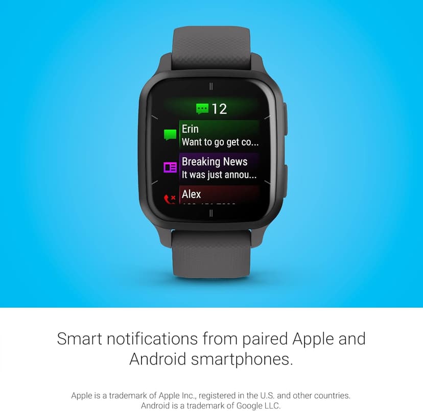 Garmin Venu® Sq 2 GPS Smartwatch - AMOLED Display, All-Day Health Monitoring, Long Battery Life, Activity & Heart Rate Tracker, Slate and Shadow Gray