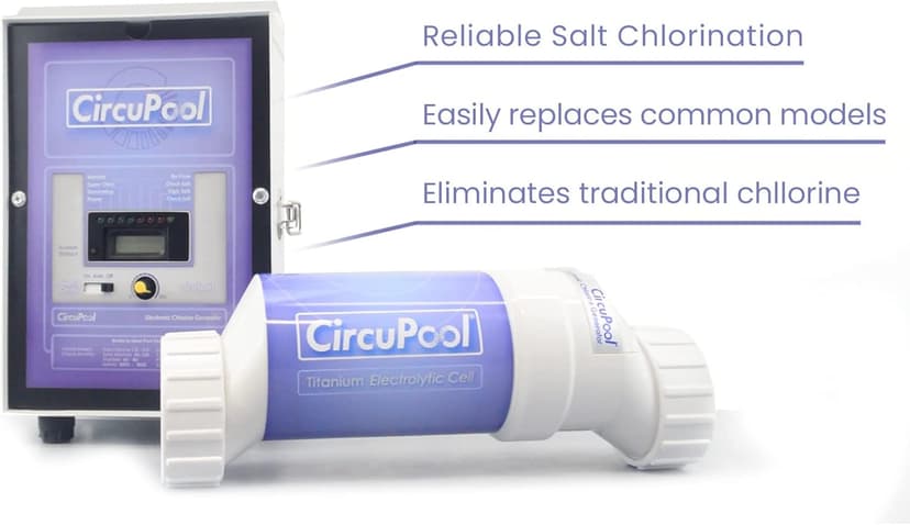 CircuPool® Universal25 Saltwater Chlorinator - Complete System with 25k-Gallon Max Titanium Cell & 4 Year Warranty