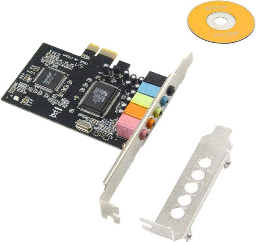 GODSHARK 5.1 Internal PCIe Sound Card for PC Windows 8 7 with Low Profile Bracket, 3D Stereo PCI-e Audio Card, CMI8738 Chip 32/64 Bit Sound Card PCI Express Adapter