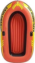 INTEX Explorer Compact Inflatable Boat Series: Dual Air Chambers – Welded Oar Locks – Grab Handles – Bow Rope – Sporty Design