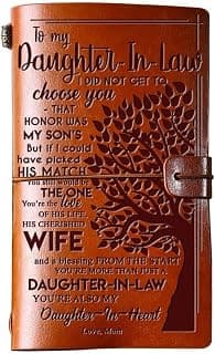 140 Page Refillable Writing Journal, Christmas Wedding Birthday Gifts for Daughter in Law Daughter in Law Gifts from Mother in Law, Daughter in Law Leather Journal B0B9CFHY5X