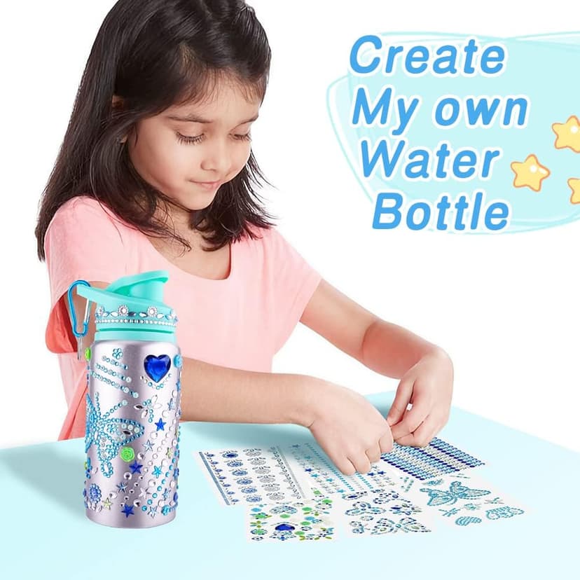 Gifts for Girls, Decorate Create Your Own Water Bottle Kits for Girls, Fun DIY Arts and Crafts Kits Supplies Toys for Kids Ages 4-6-8-10-12, Birthday Gifts Ideas for Girls Back to School Christmas