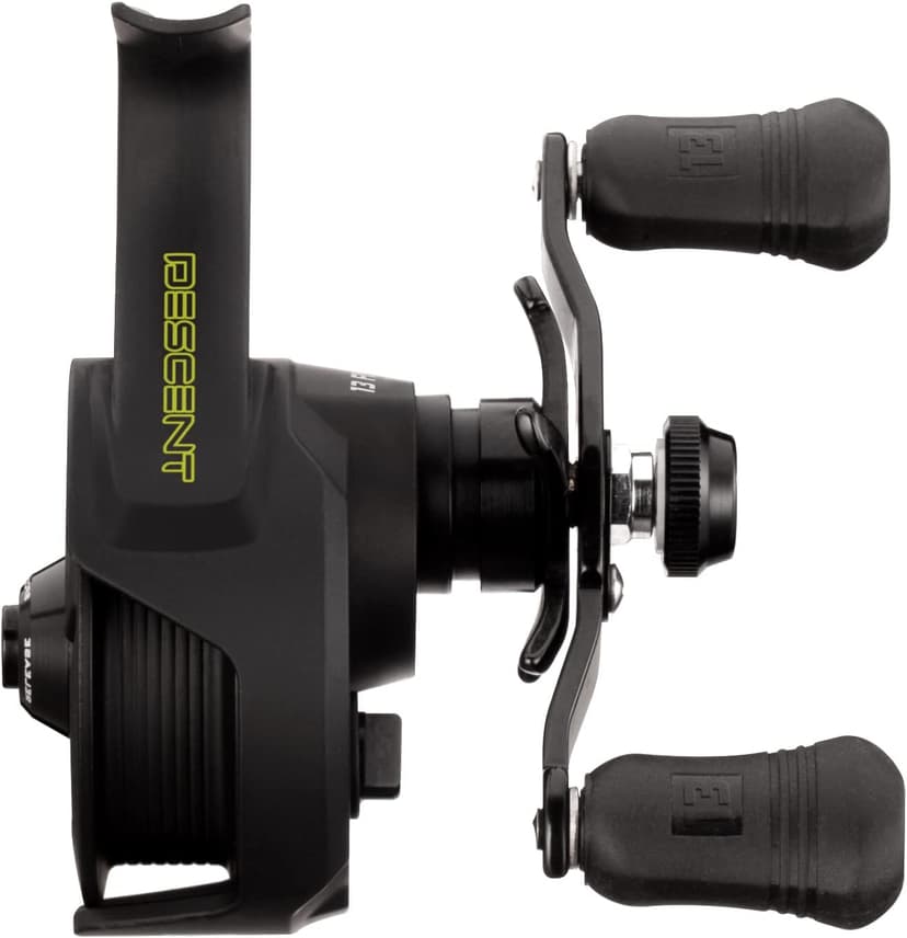 13 Fishing - Descent - Inline Ice Fishing Reel - 2.7:1 Gear Ratio - Right Hand Retrieve (Gen 2) - D2-2.7-RH, Black