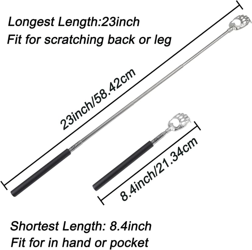 WOVTE Bear Claw Extendable Back Scratcher for Men Women, Stocking Stuffers for Adults Men, Mothers Day Fathers Day Birthday Christmas Gifts for Men Women Mom Dad Husband