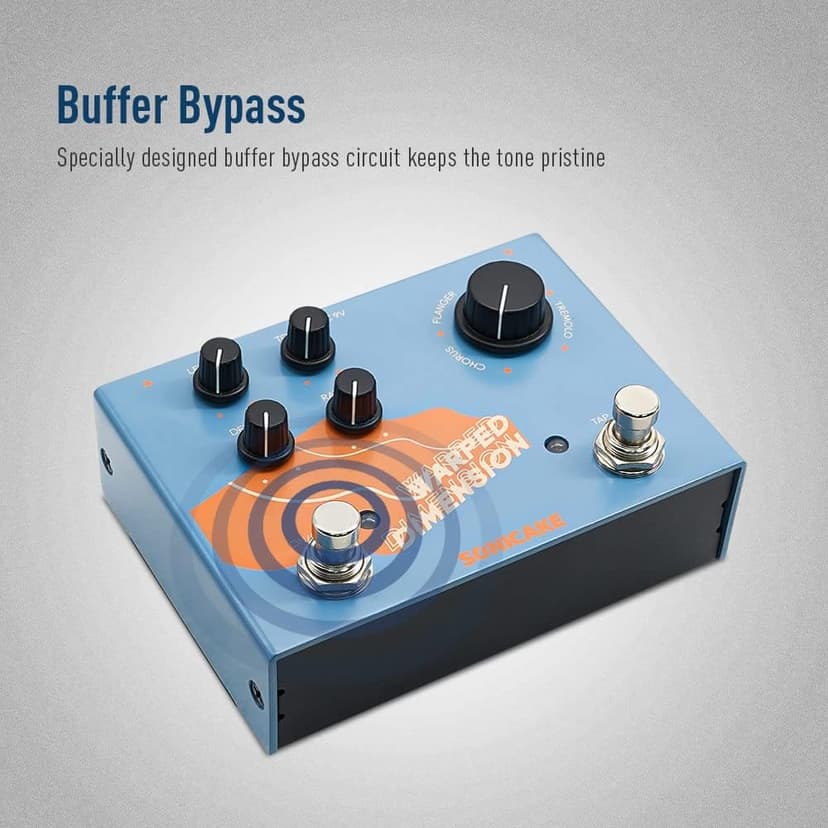 SONICAKE Modulation Guitar Effects Pedal 4 Mode of Chorus, Flanger, Phaser & Tremolo Digital Warped Dimension