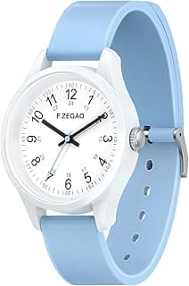 F.ZEGAO Large Dial Waterproof Watches for Women, Easy Read Simple Nurse Watch with Second Hand, Ladies Watches with Silicone Band for Swimming, 40mm Diameter