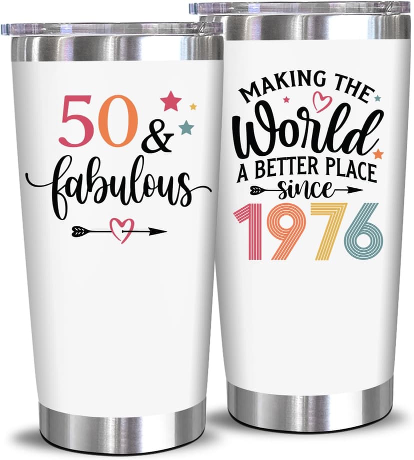 NewEleven 50th Birthday Gifts For Women - 50th Birthday Decorations For Women, Her, Wife, Girlfriend - Gift For Her Turning 50 Year Old - 20 Oz Tumbler B0DH7X6R1J