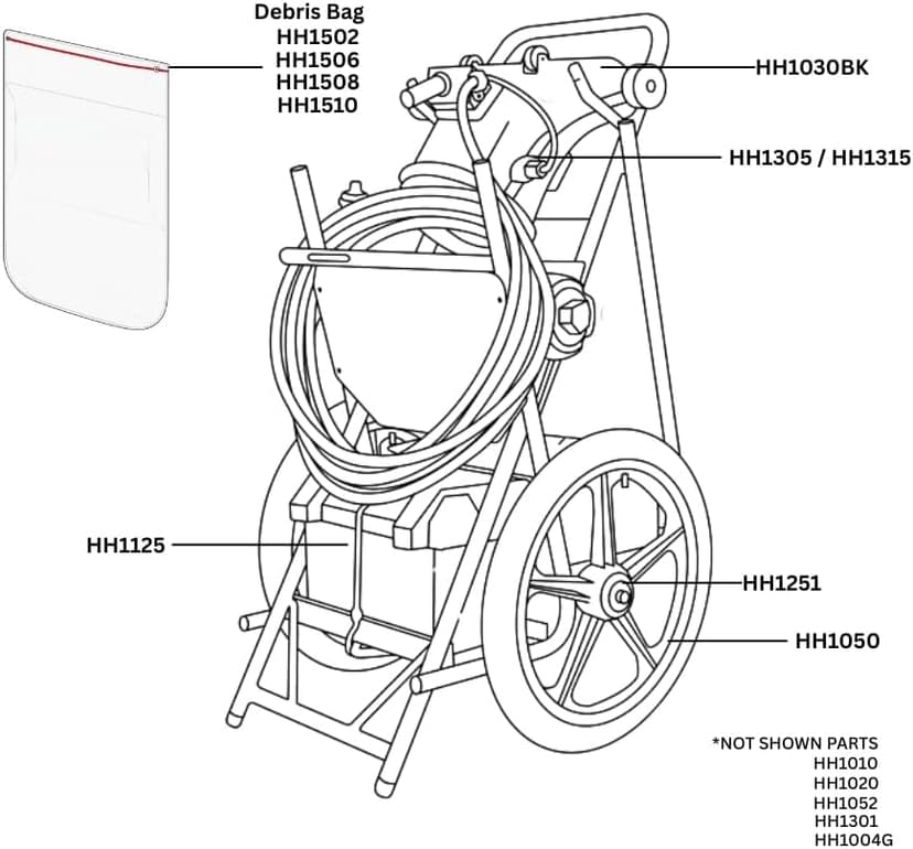 Hammerhead Service-21 Commercial Pool Cleaner | 21" Vacuum Head with 40' Floating Cord | Professional Portable Cleaner for Service & Resort Carts