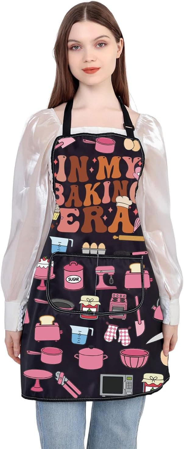 WSNANG Funny Baking Aprons with Pockets In My Baking Era Apron Bakers Gifts Pastry Chef Gift B0CZNY4F2J