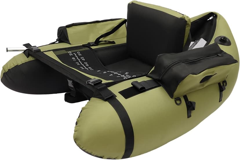 Inflatable Fishing Float Tube, Fishing Belly Boat with Boat Oar, Pump, Storage Bag, Adjustable Straps, Fishing Float Tube for Angling, 286.6LBS Load Capacity