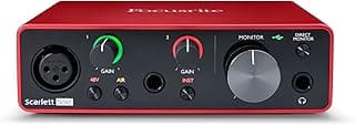 Focusrite Scarlett Solo 3rd Gen USB Audio Interface for Guitarists, Vocalists, Podcasters or Producers to record and playback studio quality sound