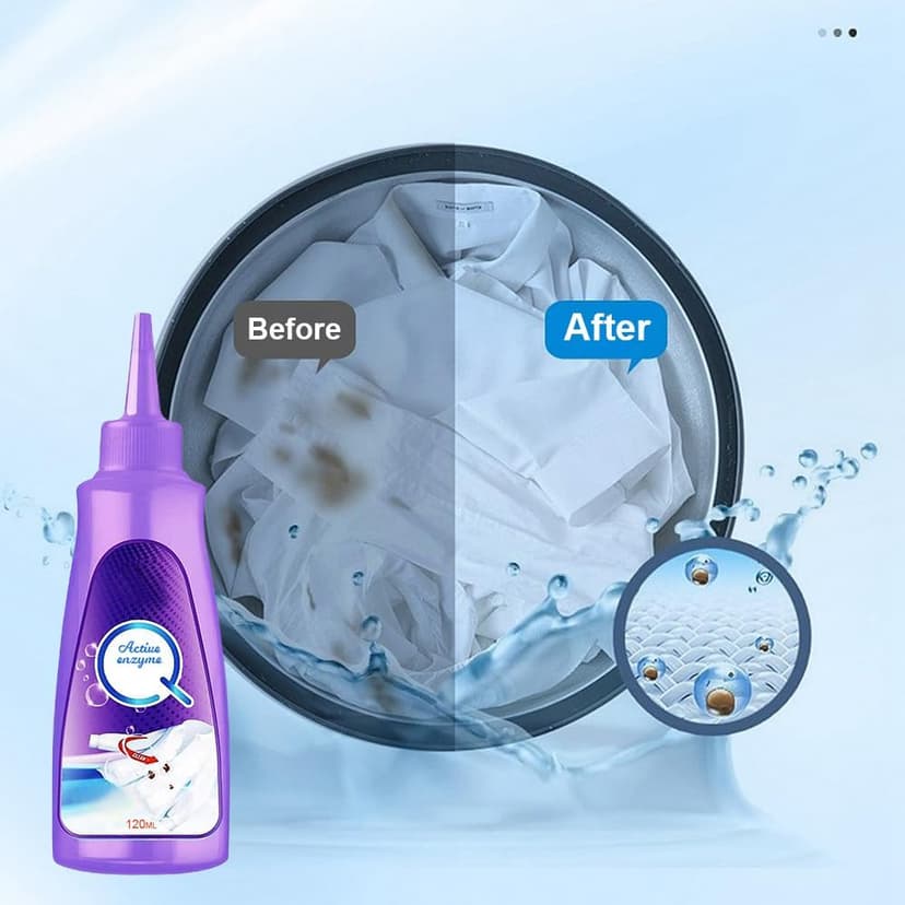 Active Enzyme Laundry Stain Remover, 2025 New White Shirt Garment Stubborn Stain Cleaner Oil Remover, Active Enzyme Clothing Stain Remover Collar Stain Removal Spray (1)