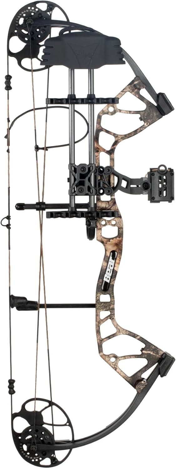 Bear Archery Royale Ready to Hunt Compound Bow Archery Set with Archery Accessories for Adults and Youths, 12”- 27” Draw Length, 5-50 Lbs Draw Weight, Up to 290 FPS