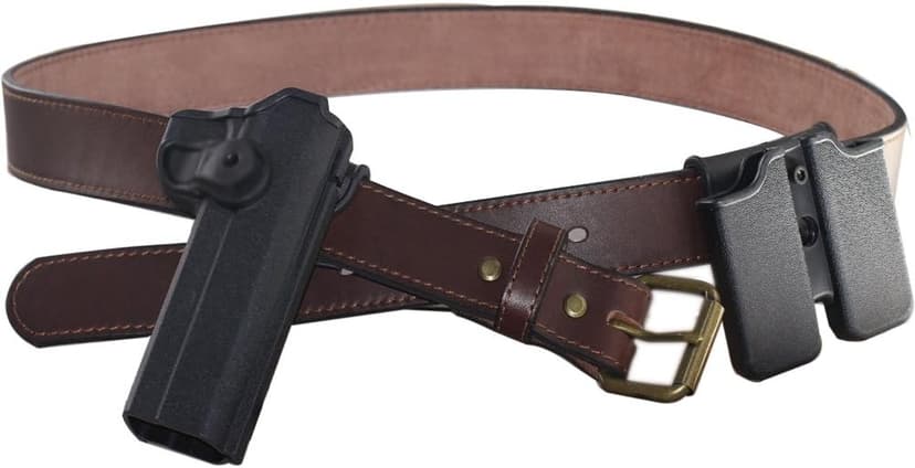 Kmioc Concealed Carry CCW Leather Gun Belt 1 1/2 inch 100% Full Grain Thick Leather Belt for Gun Carry