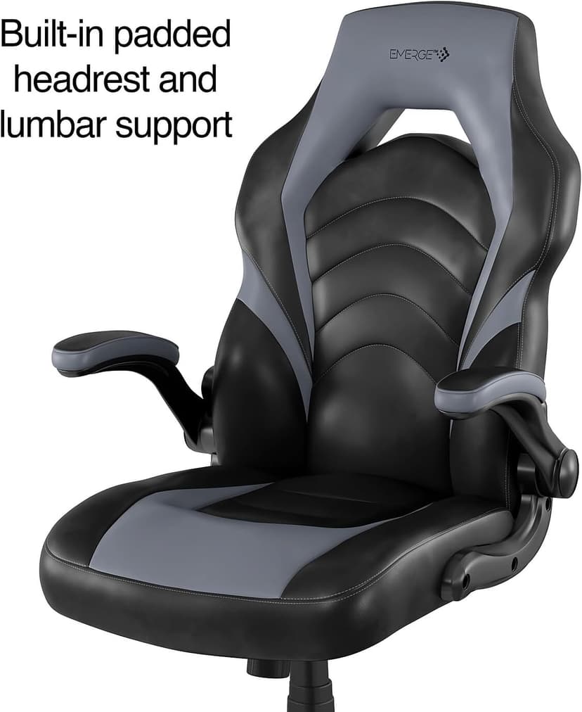 STAPLES Emerge Vortex Gaming Chair, Ergonomic, Adjustable Height, Swivel, Black
