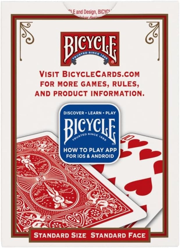 Bicycle Standard Rider Back Playing Cards, Poker Size, 12 Pack, Classic Decks of Cards for Poker, Blackjack, Casino Games & Family Game Night