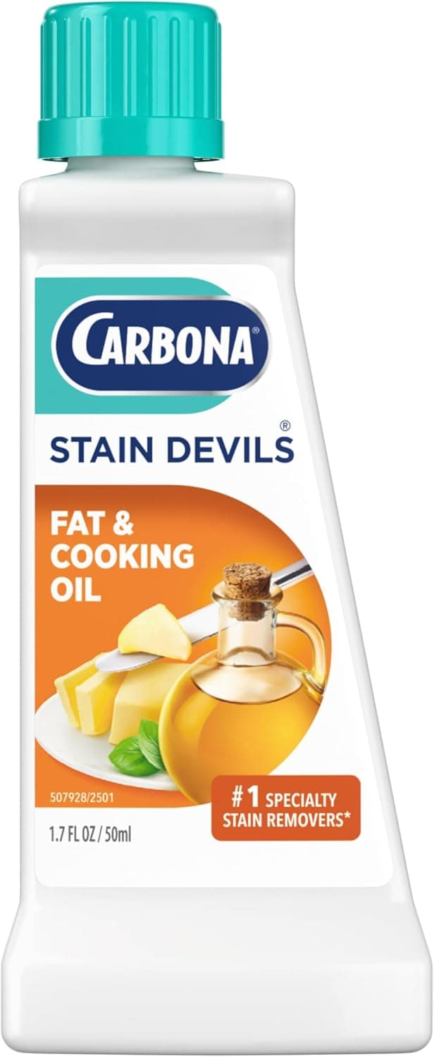 Carbona Stain Devils® #5 | Fat & Cooking Oil | Professional Strength Laundry Stain Remover | Multi-Fabric Cleaner | Safe Formula | 1.7 Fl Oz, 1 Pack