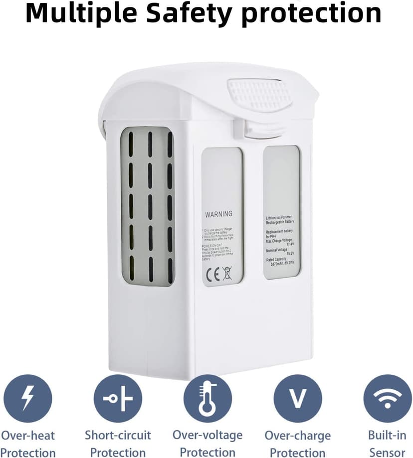 Phantom 4 Battery, 5870mAh 15.2V Intelligent Flight Drone Replacement Battery for DJI Phantom 4/4 Advanced/4 Pro/4 Pro V2.0/4 RTK