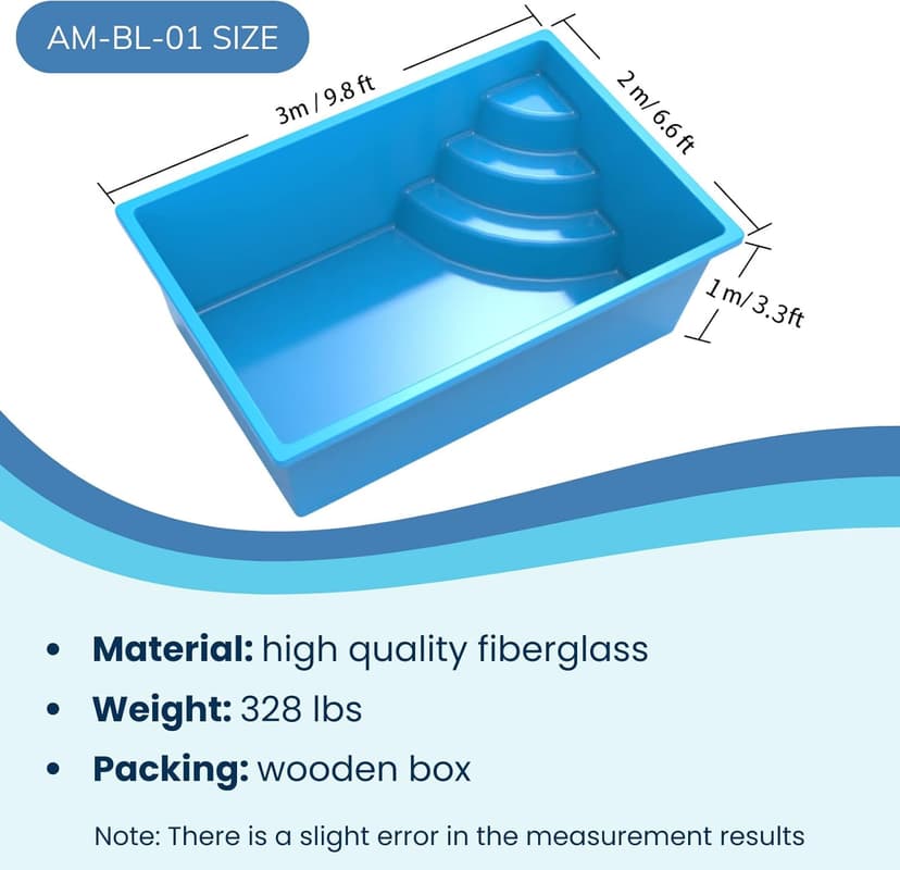 Versatile Fiberglass Pools In Ground Pools - Excellence Prefab Pools with 10 Styles and Customization Options (9.84'×6.56'×3.28')