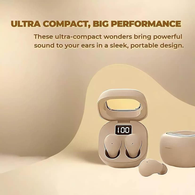 Wireless Smallest Sleep Earbuds, Ultra Small Earphones, Hidden Sleep Headphones, Noise Cancelling Earbuds, Ear Buds for Sleeping, Working, Hiking (Skin)