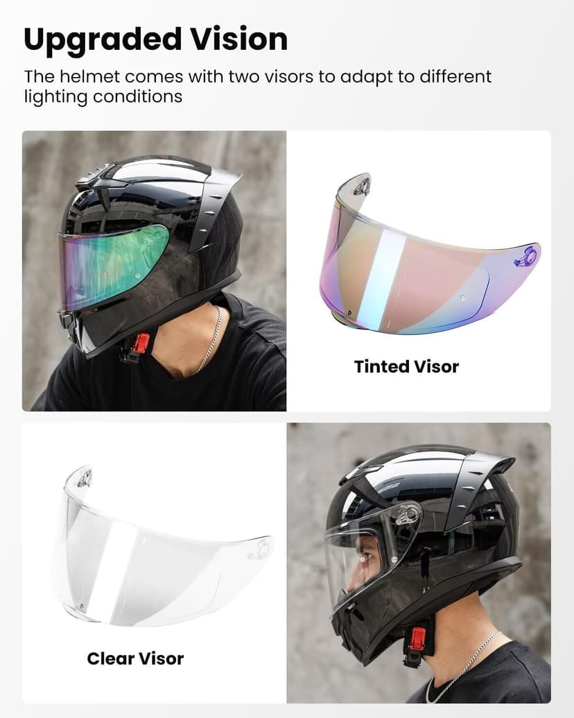 ILM Motorcycle Helmets Full Face for Men Women Cascos para Motos Powersports Motorbike Street Racing DOT Model MF566