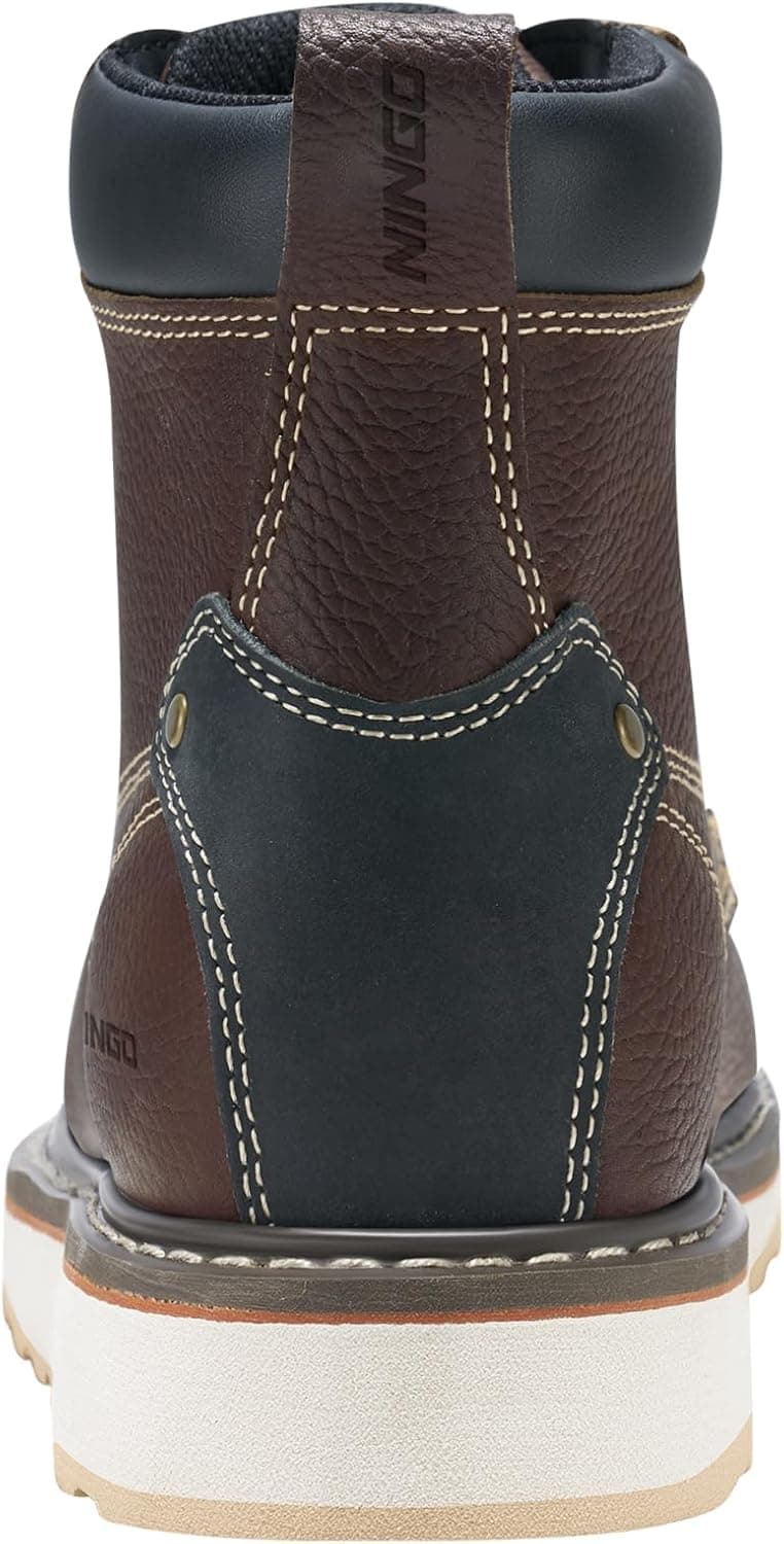 HISEA NINGO Work Boots for Men Steel/Soft Toe Boots,6” Water Resistant Slip Resistant Industrial & Construction Work Shoes, Composite Toe Working Boot