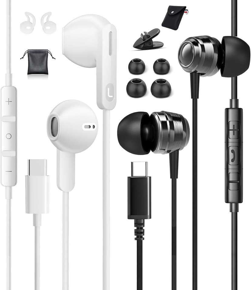 Gsangoo USB C Headphones USB Type C Earphone Wired Earbuds Plug Noise Canceling in-Ear Headphones with Microphone
