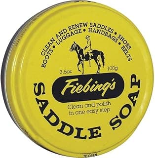 Fiebing's Yellow Saddle Soap for Leather (3.5 oz Tin) - Cleaner & Conditioner to Soften, Protect & Restore Leathercraft, Car Seat, Couch, Shoe, Purse, Boot, Bag & Saddles