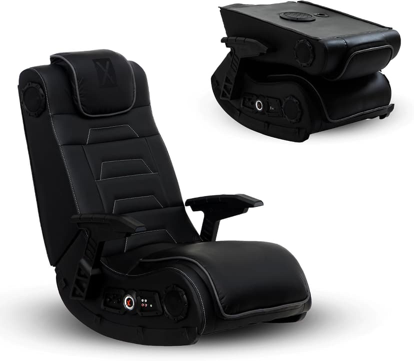 X Rocker Video Gaming Floor Rocker Chair, Built-in Audio, College Dorm Essentials for Guys and Girls, Bedroom, Foldable, Gifts for Gamers