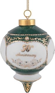 CBE Happy 50th Wedding Anniversary Victorian 4.5 Inch Porcelain Hanging Ornament B06XHQ5J2W
