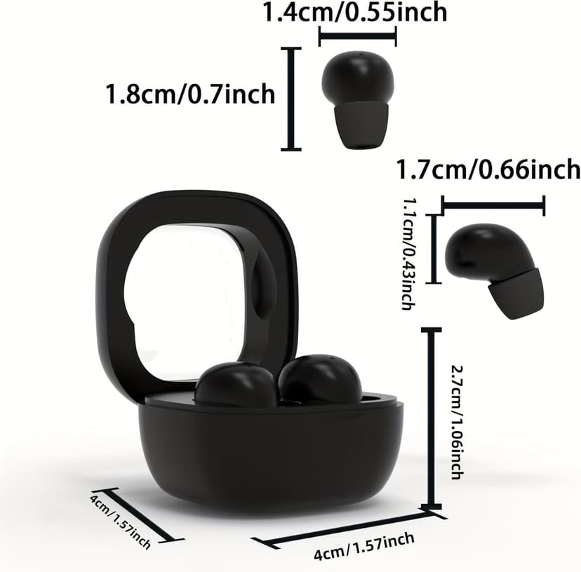 Honcas Mini Earbuds for Work and Sleep, Small Bluetooth 5.3 Headphones, 24 Hours Total Battery Life