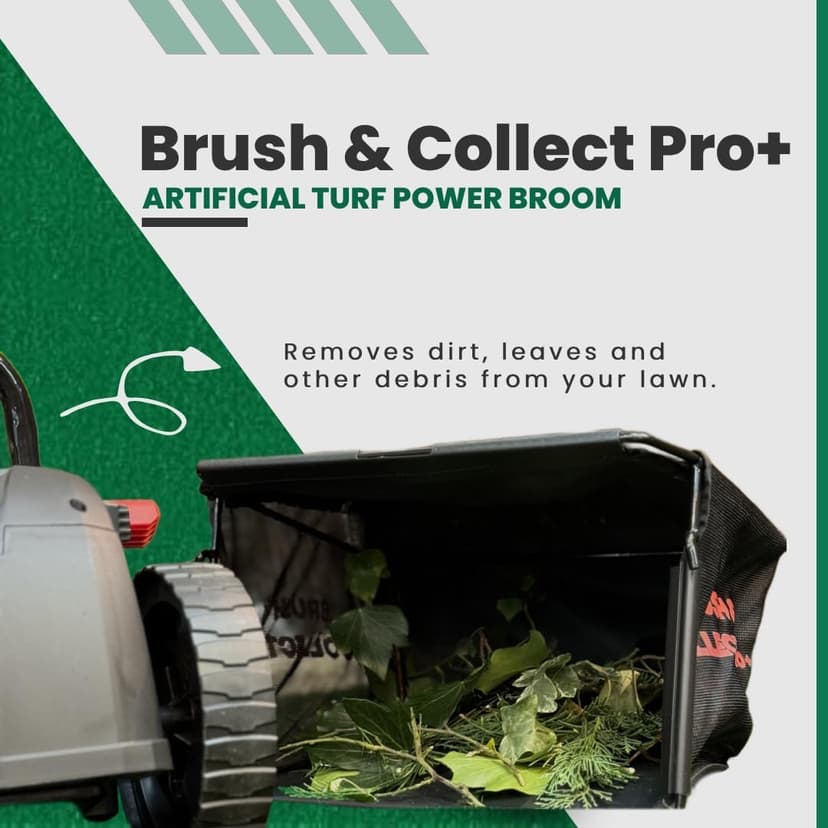 Artificial Turf Lawn Brush Sweeper, Brush & Collect Pro+ USA, *Cleaning & REVITALISING Turf*