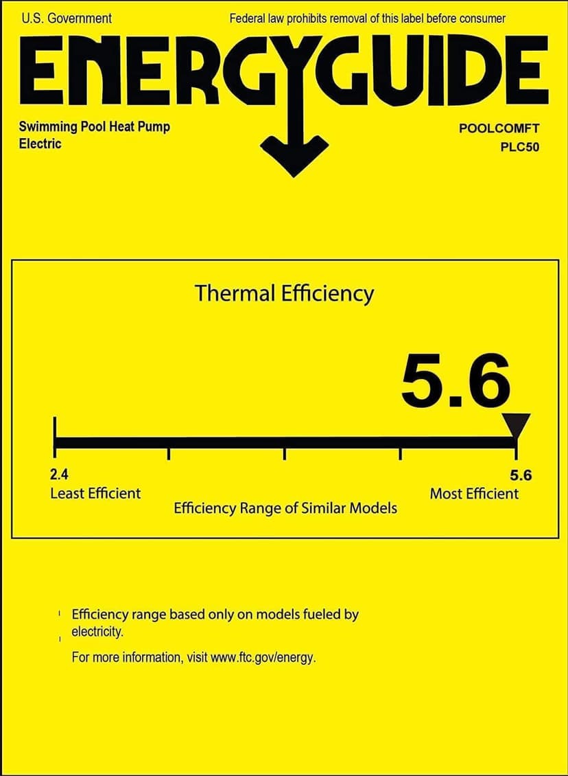 14000BTU Above Ground Pool Heater, Electric Swimming Pool Heat Pumps for Pools up to 4000 gallons, Fits 9/11/15 Foot Pool and Spas, 120V/60Hz, PLC50