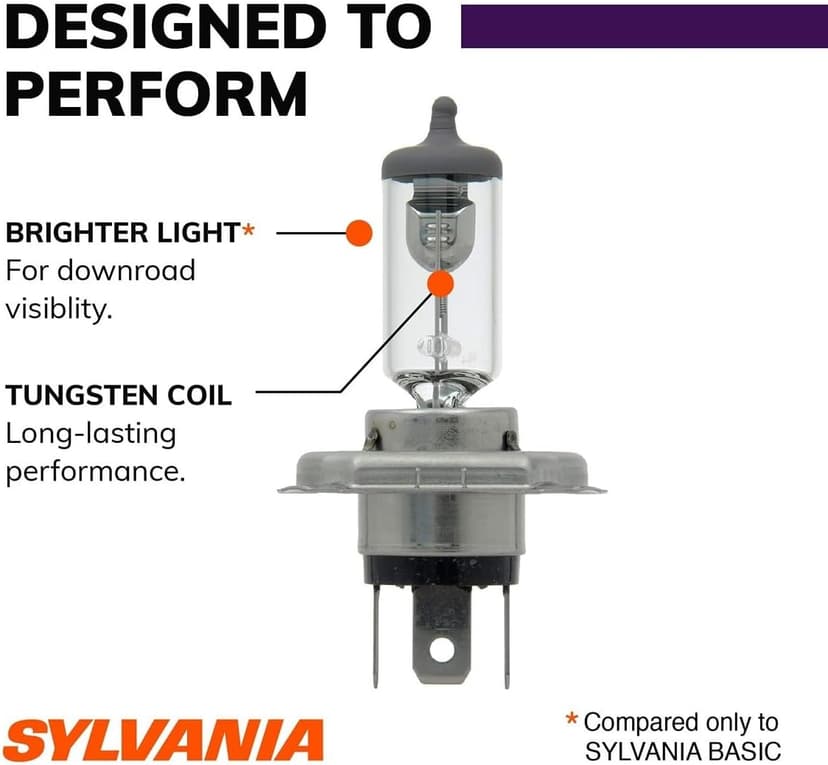 SYLVANIA - 9003 XtraVision - High Performance Halogen Headlight Bulb, High Beam, Low Beam and Fog Replacement Bulb (Contains 2 Bulbs)