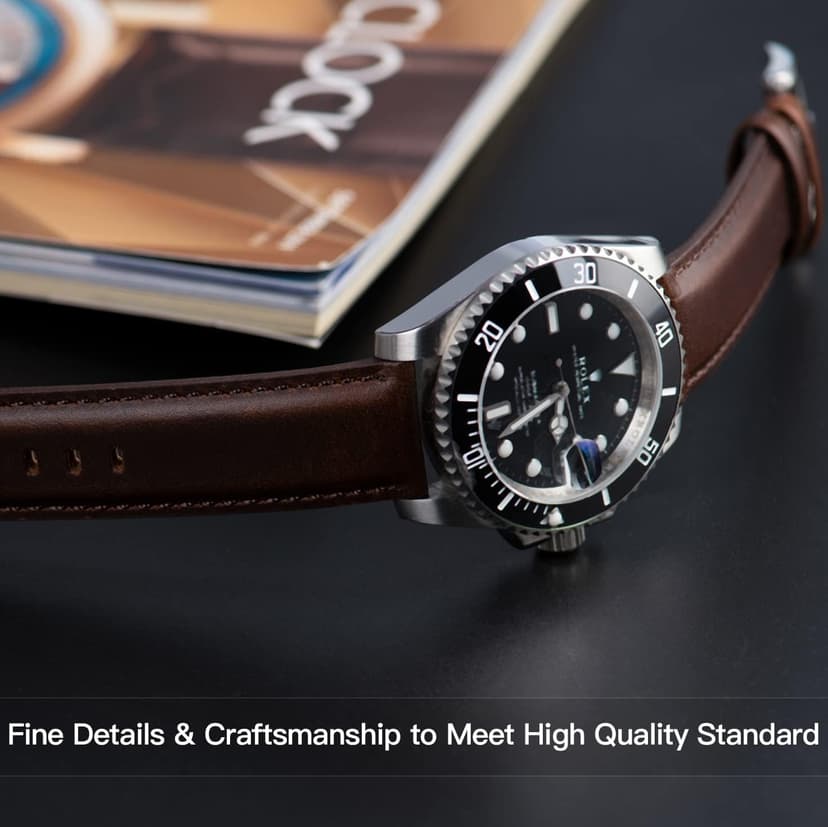 OTTOODY Leather Watch Bands Quick Release, Elegant Top Grain Leather Watch Straps for Men & Women, Choice of Color & Width - 18mm, 19mm, 20mm, 21mm or 22mm Wristbands Bracelet for Watch & Smartwatch