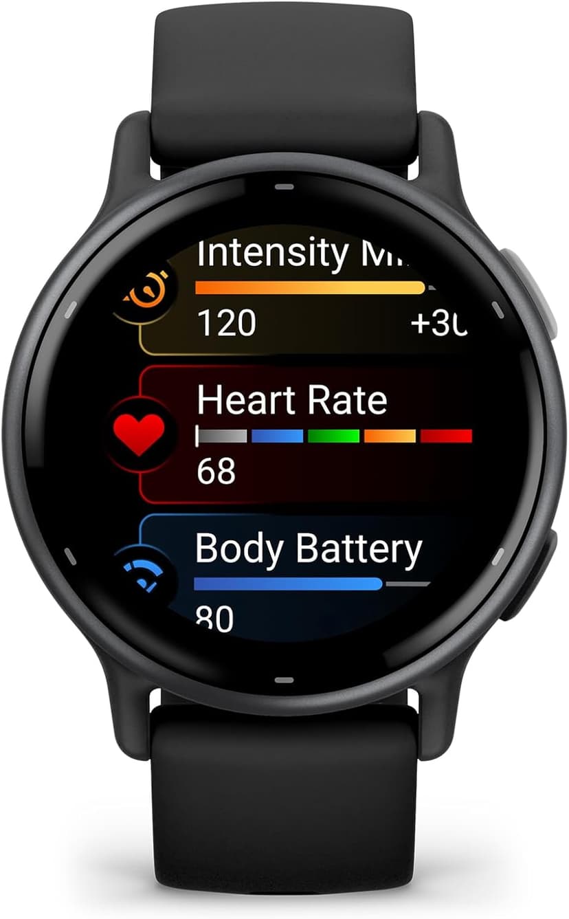 Garmin Vívoactive 5, Health and Fitness GPS Smartwatch, AMOLED Display, Up to 11 Days of Battery, Slate Aluminum Bezel with Black Case and Silicone Band