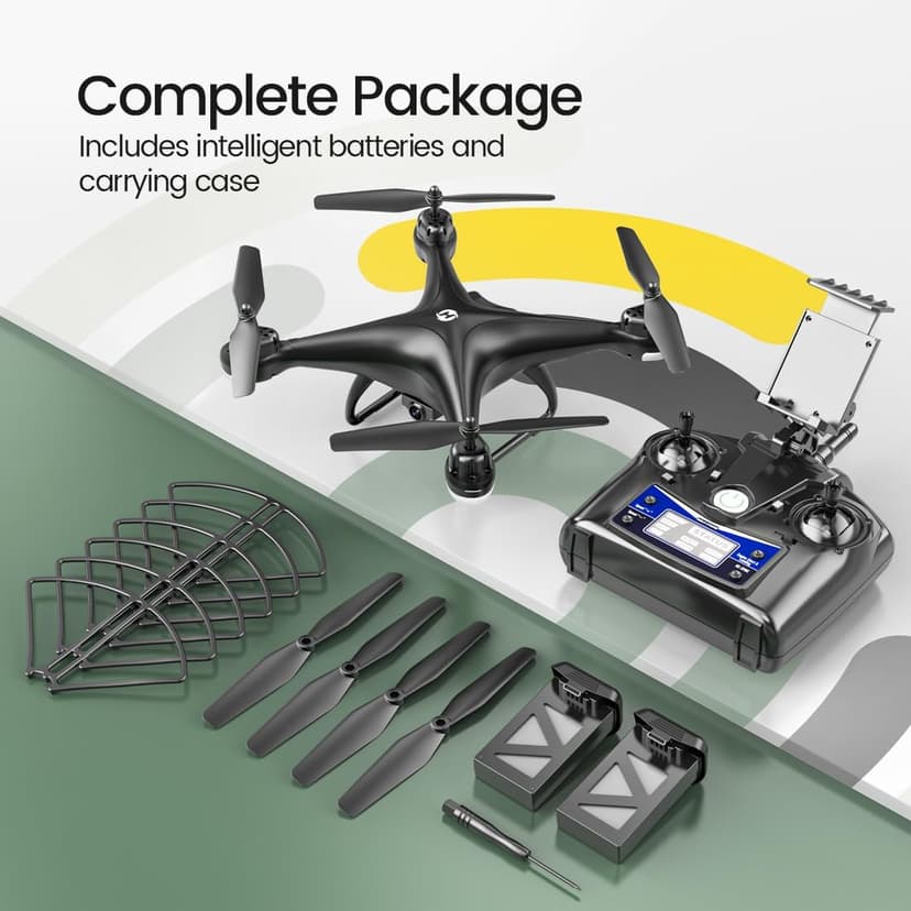 Holy Stone HS110D FPV RC Drone With 1080P HD Camera Live Video 120 Wide Angle WiFi Quadcopter With Gravity Sensor, Voice Control, Gesture Control, Altitude Hold, Headless Mode, 3D Flip RTF 2 Batteries
