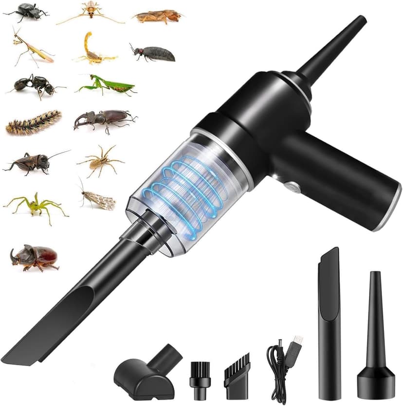Bug Vacuum Catcher-Spider and Insect Catcher Traps for Home,Cordless Handheld Vacuum Cleaner Rechargeable Bug Catcher Strong Suction with Multifunctional Suction Nozzle for Cockroach Beetle Ant Bedbug